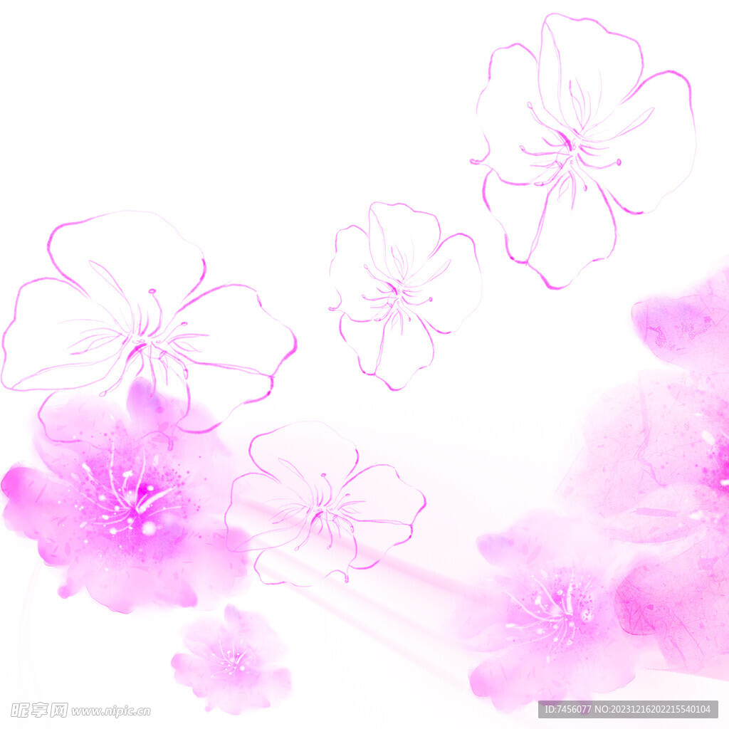 唯美粉色花卉花瓣挂画装饰画