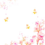 水彩花卉蝶恋花挂画装饰画