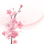 唯美粉色桃花枝挂画装饰画