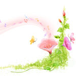 唯美蝶恋花水彩挂画装饰画