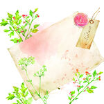 水彩树枝花卉挂画装饰画