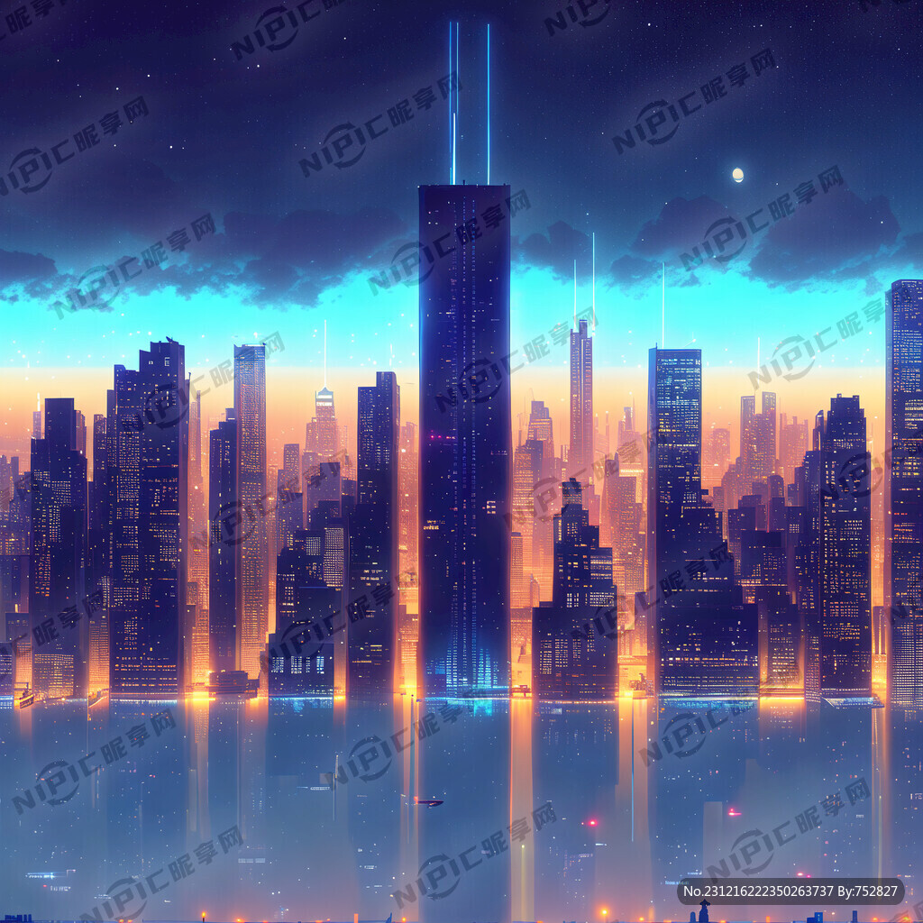 数字智慧城市 夜景