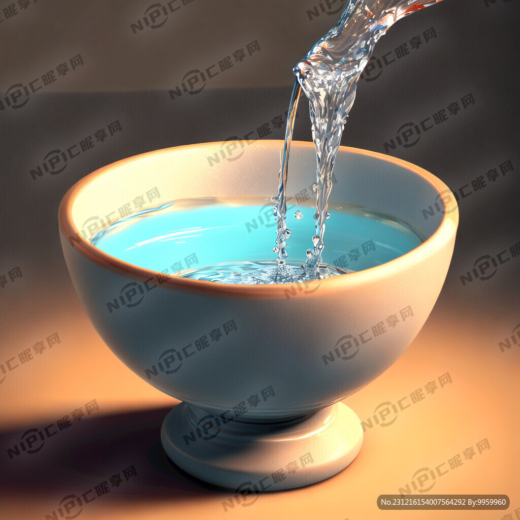 水倒进碗里的图片