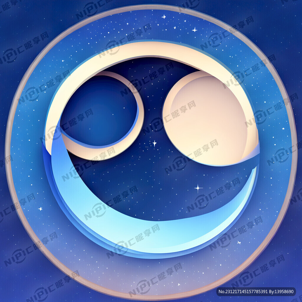 两个圆形嵌套中间蓝色渐变