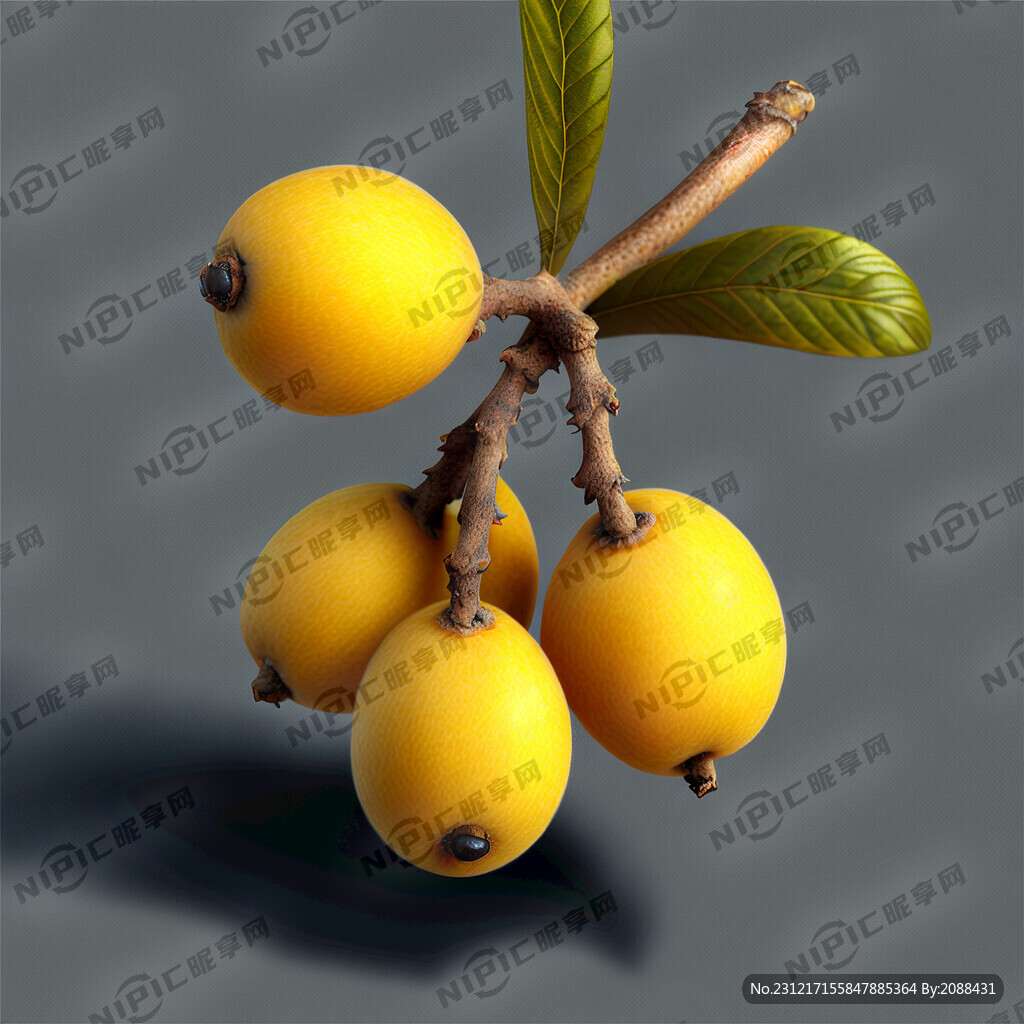 一串黄色的枇杷