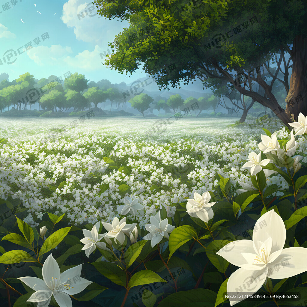 茉莉花 一片花海 茉莉花田