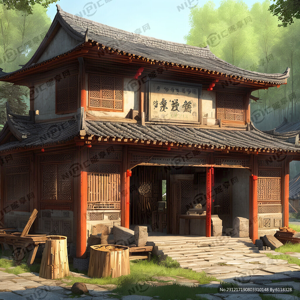 新农村建筑 柴火棚