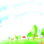 乡村水彩风景画挂画装饰画