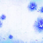 蓝色水墨花卉挂画装饰画