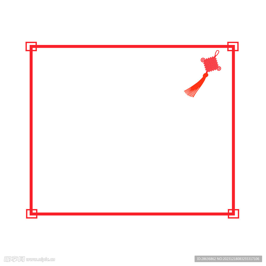 红色中国风新年边框