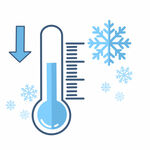 降温标识温度计雪花免扣元素