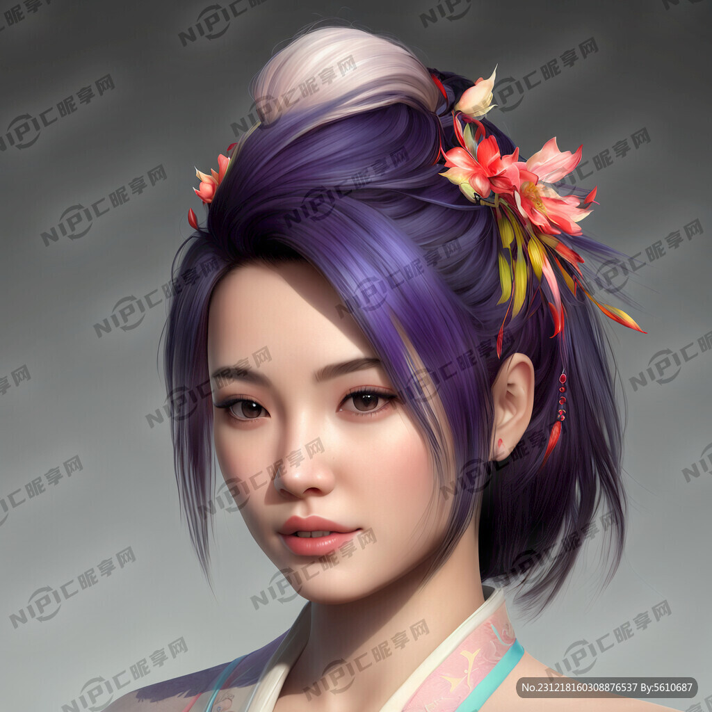 美女染发