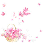 花篮花瓣唯美挂画装饰画