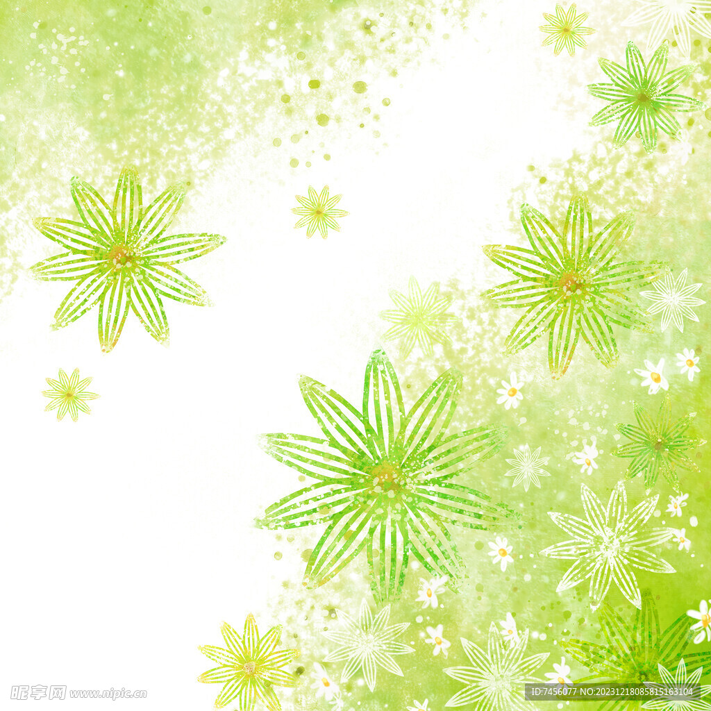 绿色花朵花卉挂画装饰画