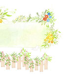 水彩花卉唯美栅栏挂画装饰画