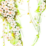 水彩小白花唯美挂画装饰画