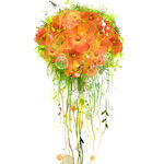 水彩花球挂画装饰画