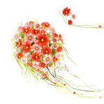 粉红花朵花球挂画装饰画