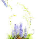 紫色花卉装饰画挂画