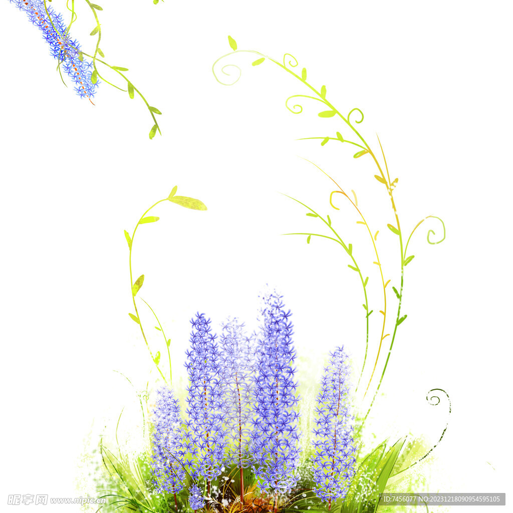 紫色花卉装饰画挂画