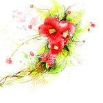 唯美花藤红色花卉挂画装饰画
