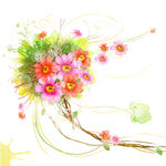 水彩花卉花纹唯美挂画装饰画
