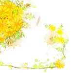 水彩黄色花卉花藤挂画装饰画