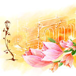复古背景花卉挂画装饰画
