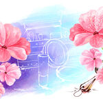 粉色花卉唯美挂画装饰画