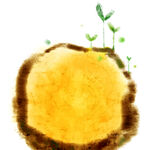 绿色嫩芽木头挂画装饰画