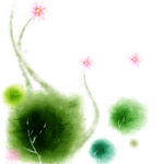 水彩抽象绿色花卉挂画装饰画