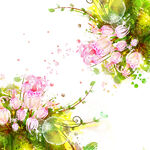 唯美水彩花卉植物挂画装饰画