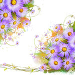 唯美紫色花卉水彩挂画装饰画