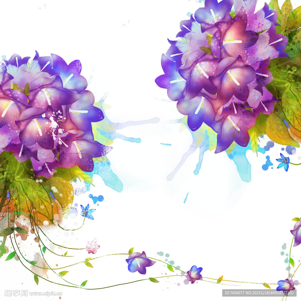 唯美紫色花卉艺术挂画装饰画