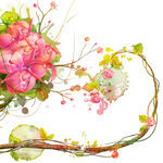 水彩花卉藤枝挂画装饰画