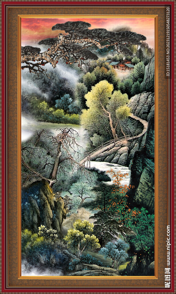 竖幅国画 
