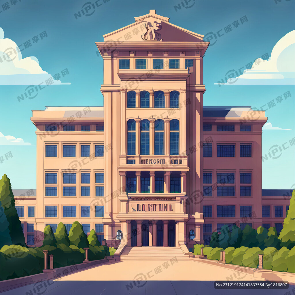 中山大学建筑物卡通图