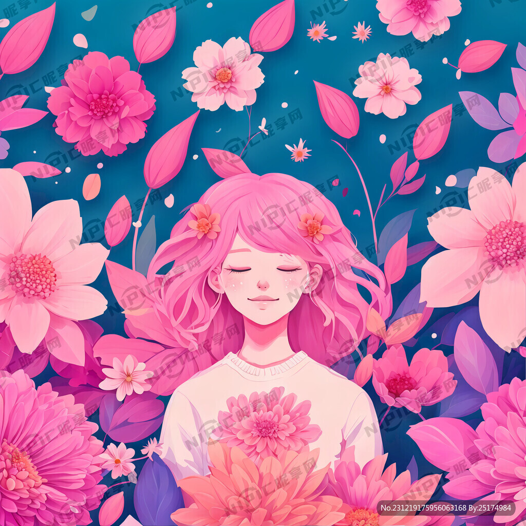 花背景 喜庆 色彩鲜艳 粉色