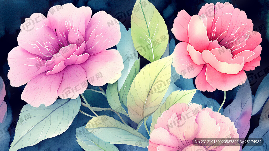 花背景 喜庆 手绘 层次感