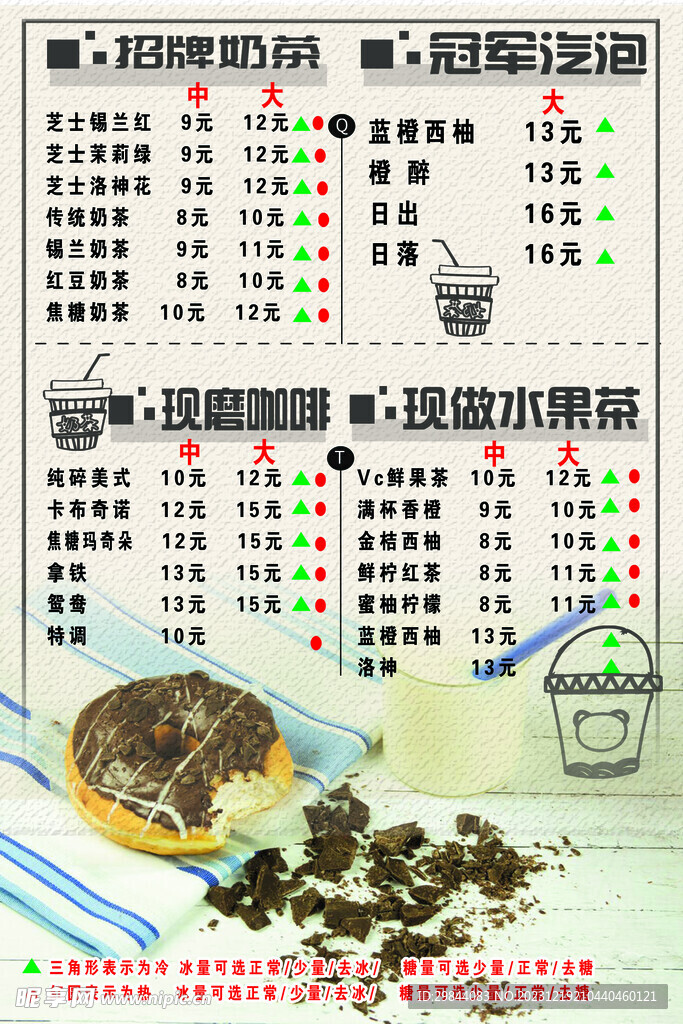 奶茶价格表