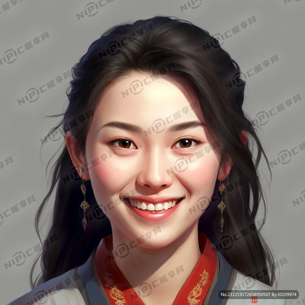 画一张正面的笑脸 表情比较夸张