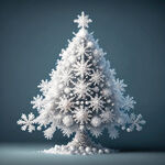 由很多雪花和钻石组成的圣诞树
