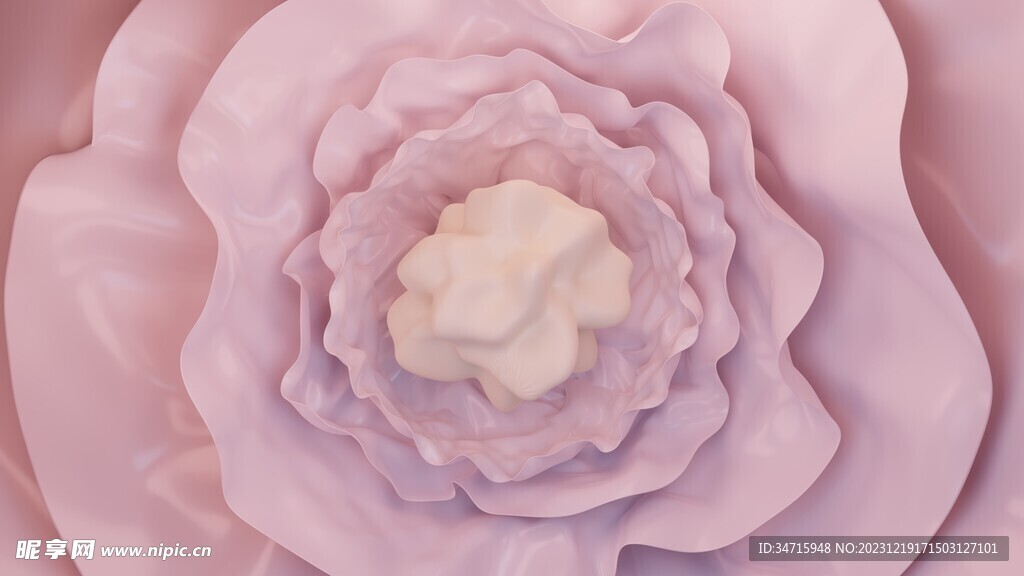 粉色花朵抽象立体造型