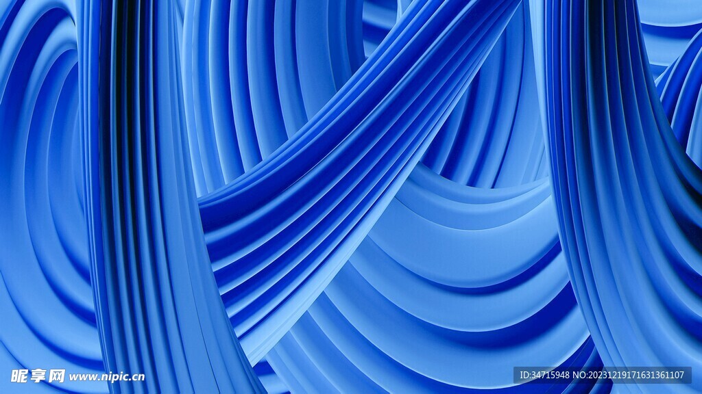蓝色抽象立体造型 