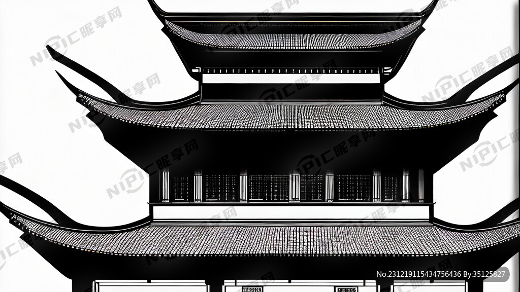 无锡的标志性建筑 黑色 白底