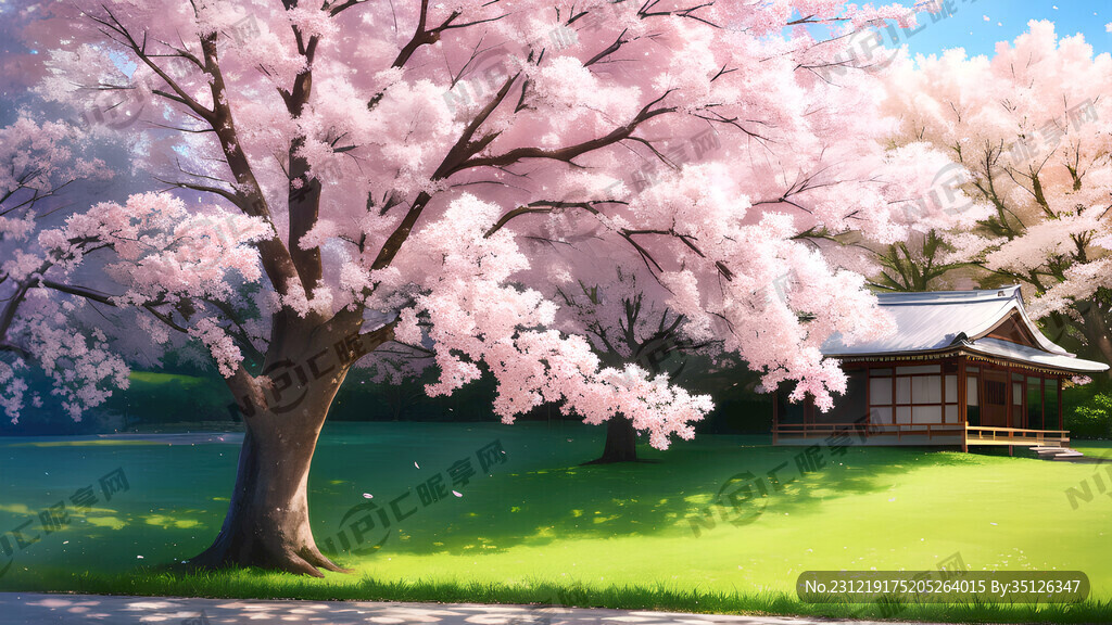 樱花美景 日系浪漫风 景深幽静