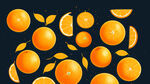 橘子元素底图分散