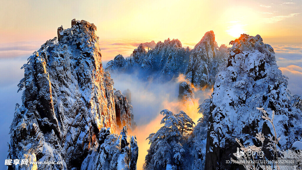 雪山日出