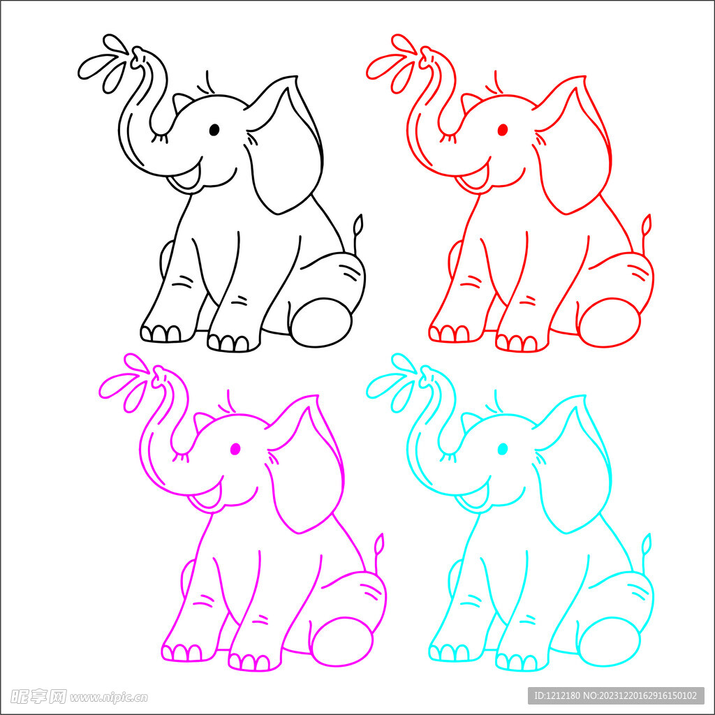 卡通线条画  