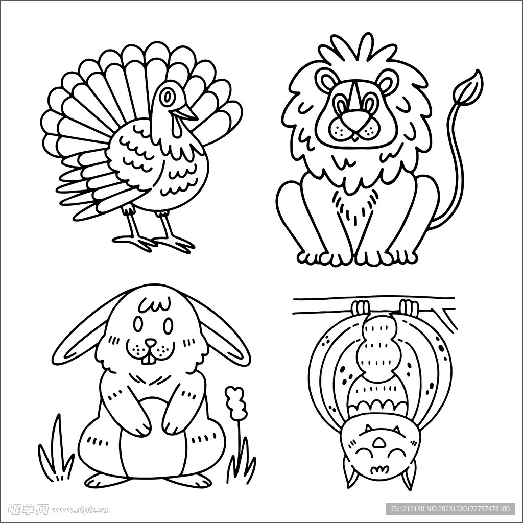 卡通线条画 